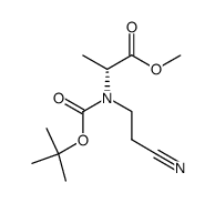 methyl N-(tert-butoxycarbonyl)-N-(2-cyanoethyl)-D-alaninate Structure