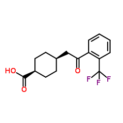 cis-4-{2-Oxo-2-[2-(trifluoromethyl)phenyl]ethyl}cyclohexanecarboxylic acid结构式