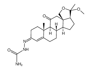 18,20-epoxy-20-methoxypregn-4-ene-3,11-dione 3-semicarbazone结构式