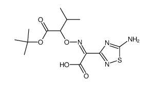 2-(1-t-Butoxycarbonyl-2-methylpropoxyimino)-2-(5-amino-1,2,4-thiadiazol-3-yl)acetic acid结构式