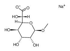 sodium (methyl β-D-glycero-D-gulo-heptopyranosid)uronate结构式