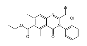 2-bromomethyl-3-(2-chlorophenyl)-6-ethoxycarbonyl-5,7-dimethyl-4(3H)-quinazolinone结构式