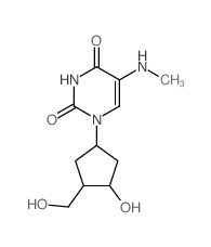 1-[3-hydroxy-4-(hydroxymethyl)cyclopentyl]-5-methylamino-pyrimidine-2,4-dione结构式