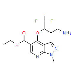 ethyl 4-[3-amino-1-(trifluoromethyl)propoxy]-1-methyl-1H-pyrazolo[3,4-b]pyridine-5-carboxylate Structure