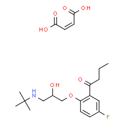 ()-1-[2-[3-(tert-butylamino)-2-hydroxypropoxy]-5-fluorophenyl]butan-1-one maleate structure