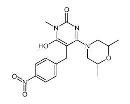 4-(2,6-DIMETHYLMORPHOLIN-4-YL)-6-HYDROXY-1-METHYL-5-(4-NITROBENZYL)-1H-PYRIMIDIN-2-ONE structure