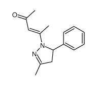 4-(5-methyl-3-phenyl-3,4-dihydropyrazol-2-yl)pent-3-en-2-one结构式