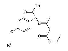 potassium (R)-[(3-ethoxy-1-methyl-3-oxopropylidene)amino](4-hydroxyphenyl)acetate结构式