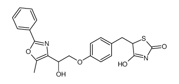 5-[[4-[2-hydroxy-2-(5-methyl-2-phenyl-1,3-oxazol-4-yl)ethoxy]phenyl]methyl]-1,3-thiazolidine-2,4-dione结构式