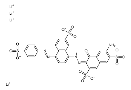 2,7-Naphthalenedisulfonic acid, 6-amino-4-hydroxy-3-7-sulfo-4-(4-sulfophenyl)azo-1-naphthalenylazo-, tetralithium salt结构式