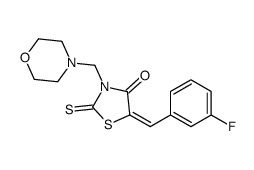 (5E)-5-[(3-fluorophenyl)methylidene]-3-(morpholin-4-ylmethyl)-2-sulfanylidene-1,3-thiazolidin-4-one Structure