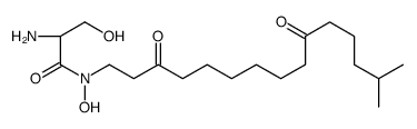 (2S)-2-amino-N,3-dihydroxy-N-(14-methyl-3,10-dioxopentadecyl)propanamide Structure