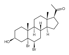 5,6β-dibromo-3β-hydroxy-5α-pregnanone-(20) Structure