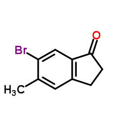 6-溴-5-甲基-2,3-二氢-1H-茚-1-酮结构式