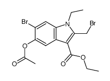 5-Acetoxy-6-bromo-2-bromomethyl-1-ethyl-1H-indole-3-carboxylic acid ethyl ester Structure