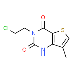 3-(2-CHLOROETHYL)-7-METHYL-1,2,3,4-TETRAHYDROTHIENO[3,2-D]PYRIMIDINE-2,4-DIONE结构式