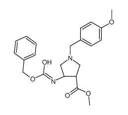 (3R,4R)-METHYL 4-(BENZYLOXYCARBONYLAMINO)-1-(4-METHOXYBENZYL)PYRROLIDINE-3-CARBOXYLATE结构式