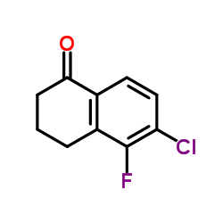 6-氯-5-氟-3,4-二氢萘-1(2H)-酮结构式