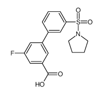 3-fluoro-5-(3-pyrrolidin-1-ylsulfonylphenyl)benzoic acid结构式