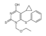 5-cyclopropyl-1-(ethoxymethyl)-6-phenylsulfanyl-2-sulfanylidenepyrimidin-4-one结构式