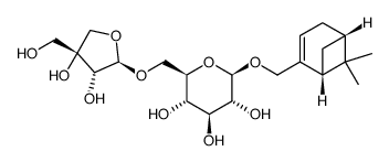 [(1R,5S)-6,6-dimethylbicyclo[3.1.1]hept-2-en-2-yl]methyl 6-O-[3-C-(hydroxymethyl)-α-D-erythrofuranosyl]-β-D-glucopyranoside Structure