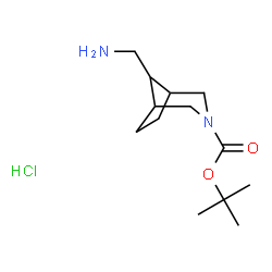8-氨基甲基-3-boc-3-氮杂双环[3.2.1]辛烷盐酸盐结构式