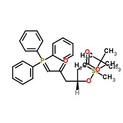 Methyl (3R)-3-(tert-butyldimethylsilyloxy)-5-oxo-6-triphenylphosphoranylidenehexanoate picture