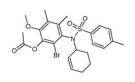 2-bromo-3-((N-(cyclohex-2-en-1-yl)-4-methylphenyl)sulfonamido)-6-methoxy-4,5-dimethylphenyl acetate Structure