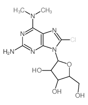 Adenosine,2-amino-8-chloro-N,N-dimethyl- (9CI) Structure