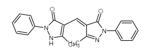 4-[(1,5-dihydro-3-methyl-5-oxo-1-phenyl-4H-pyrazol-4-ylidene)methyl]-1,2-dihydro-5-methyl-2-phenyl-3H-pyrazol-3-one结构式