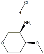 (3R,4S)-4-methoxyoxan-3-amine:hydrochloride Structure