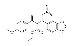 ethyl 2-(4-methoxybenzoyl)-3-(1,3-benzodioxol-5-yl)-4-nitro-butanoate structure