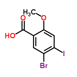 5-Bromo-4-iodo-2-methoxybenzoic acid结构式