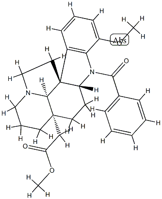 1-Benzoyl-17-methoxyaspidospermidin-21-oic acid methyl ester structure