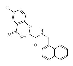 5-chloro-2-(naphthalen-1-ylmethylcarbamoylmethoxy)benzoic acid structure