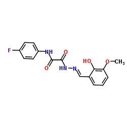 N-(4-Fluorophenyl)-2-[(2E)-2-(2-hydroxy-3-methoxybenzylidene)hydrazino]-2-oxoacetamide Structure