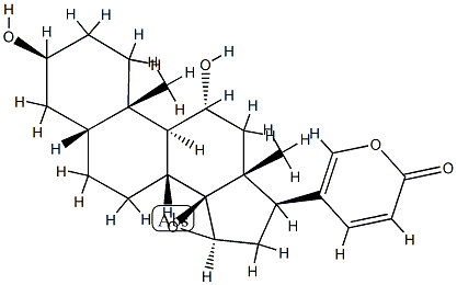 14,15β-Epoxy-3β,11α-dihydroxy-5β-bufa-20,22-dienolide结构式