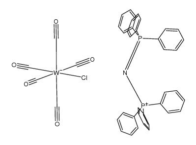 bis(triphenylphosphoranylidene)ammonium chloropentacarbonyltungstate Structure