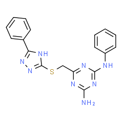 N~2~-phenyl-6-{[(5-phenyl-4H-1,2,4-triazol-3-yl)sulfanyl]methyl}-1,3,5-triazine-2,4-diamine picture