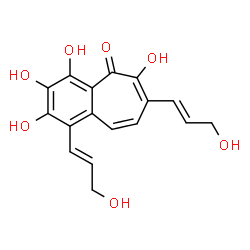 2,3,4,6-Tetrahydroxy-1,7-bis[(E)-3-hydroxy-1-propenyl]-5H-benzocyclohepten-5-one结构式