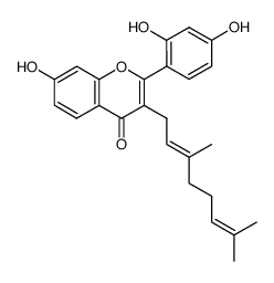 2-(2,4-Dihydroxyphenyl)-3-(3,7-dimethyl-2,6-octadienyl)-7-hydroxy-4H-1-benzopyran-4-one Structure