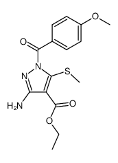 3-amino-1-(4-methoxy-benzoyl)-5-methylsulfanyl-1H-pyrazole-4-carboxylic acid ethyl ester结构式