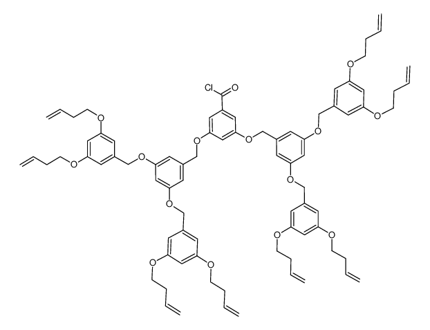 3,5-bis{3,5-bis[3,5-bis(3-buten-1-oxy)benzyloxy]benzyloxy}benzoyl chloride结构式