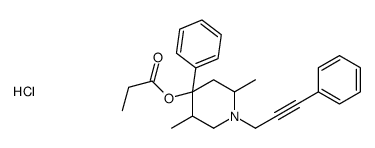 [2,5-dimethyl-4-phenyl-1-(3-phenylprop-2-ynyl)piperidin-4-yl] propanoate,hydrochloride Structure