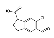 6-chloro-5-formyl-2,3-dihydro-1H-indene-1-carboxylic acid Structure