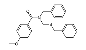 N-benzyl-N-((benzylthio)methyl)-4-methoxybenzamide结构式