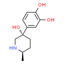 1,2-Benzenediol, 4-(3-hydroxy-6-methyl-3-piperidinyl)-, trans- (9CI) Structure