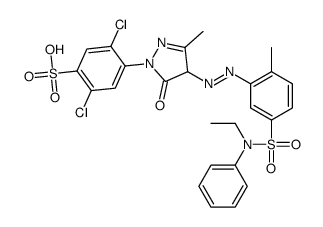 2,5-dichloro-4-[4-[[5-[(ethylphenylamino)sulphonyl]-o-tolyl]azo]-4,5-dihydro-3-methyl-5-oxo-1H-pyrazol-1-yl]benzenesulphonic acid picture