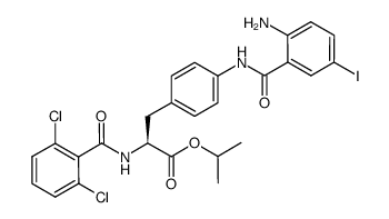 4-[(2-amino-5-iodobenzoyl)amino]-N-(2,6-dichlorobenzoyl)-L-phenylalanine isopropyl ester Structure