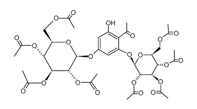 5-Hydroxy-4-acetyl-1,3-phenylen-di-(2,3,4,6-tetra-O-acetyl-β-D-glucopyranosid) Structure